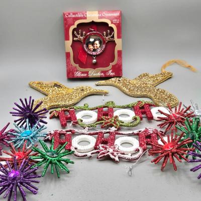 LOT 63: New Ornaments-Disco Balls, Birdhouses, Hummingbirds, Starbursts and More