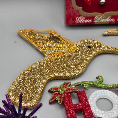 LOT 63: New Ornaments-Disco Balls, Birdhouses, Hummingbirds, Starbursts and More