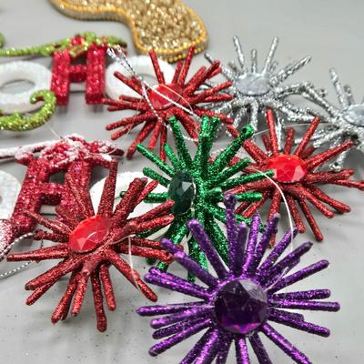 LOT 63: New Ornaments-Disco Balls, Birdhouses, Hummingbirds, Starbursts and More