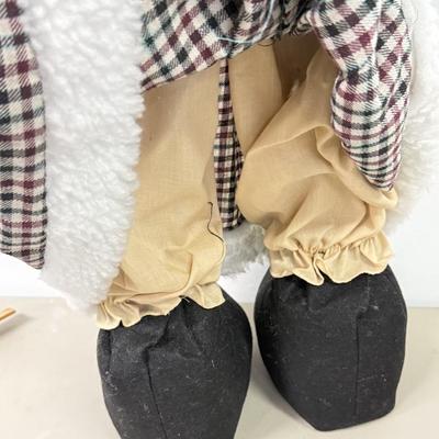 LOT 81: Tall Christmas Stuffed Snowmen Decor- one Lights up!