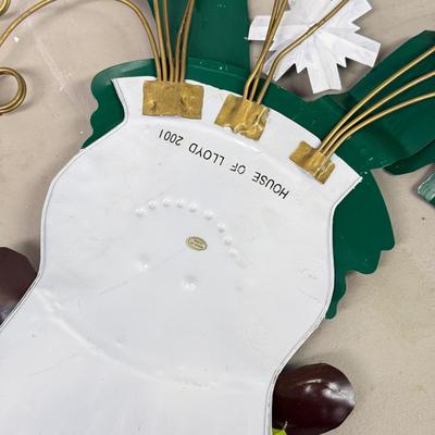 LOT 82: New- Christmas Decor: Metal Wall Hanging & Snowman Decor