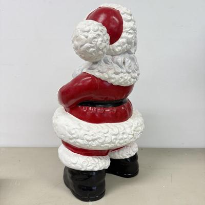 LOT 84: Vintage Ceramic Winking Santa & Small Candy Cane Sleigh