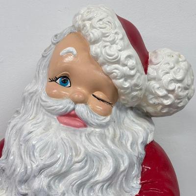 LOT 84: Vintage Ceramic Winking Santa & Small Candy Cane Sleigh
