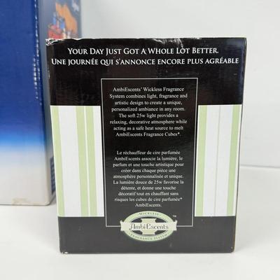 LOT 89: NIP Santa Wax Melter & Stained Glass Lit Toy Box