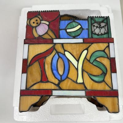 LOT 89: NIP Santa Wax Melter & Stained Glass Lit Toy Box