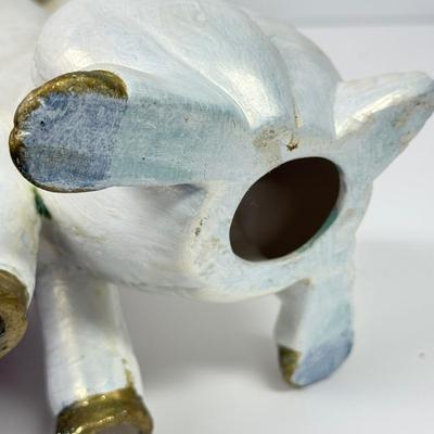 LOT 98: Lenox Reindeer Ornament & White & Gold Ceramic Christmas Decor