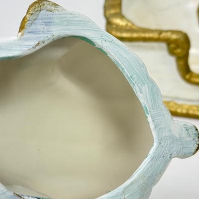 LOT 98: Lenox Reindeer Ornament & White & Gold Ceramic Christmas Decor