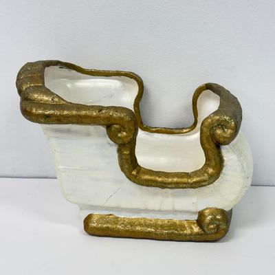 LOT 98: Lenox Reindeer Ornament & White & Gold Ceramic Christmas Decor