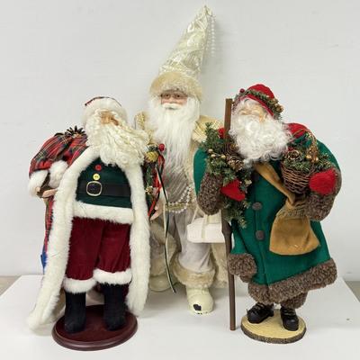 LOT 101: Trio of Decorative Santas