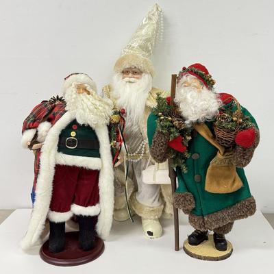 LOT 101: Trio of Decorative Santas
