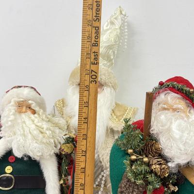 LOT 101: Trio of Decorative Santas