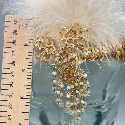 LOT 106: Goldtone Whiting & Davis Mesh Bag, 1920s style Headband & Ladies Gloves