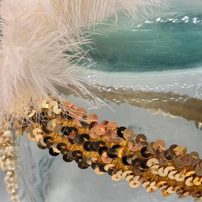 LOT 106: Goldtone Whiting & Davis Mesh Bag, 1920s style Headband & Ladies Gloves