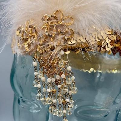 LOT 106: Goldtone Whiting & Davis Mesh Bag, 1920s style Headband & Ladies Gloves