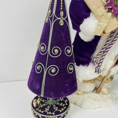 LOT 115: Purple Themed Santa & Christmas Floral Picks