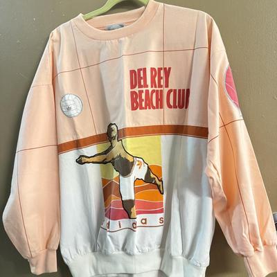 LOT 119: Size 52/XL Brett Favre Packers Jersey & 1980s Style Del Rey Beach Club Long Sleeve TShirt