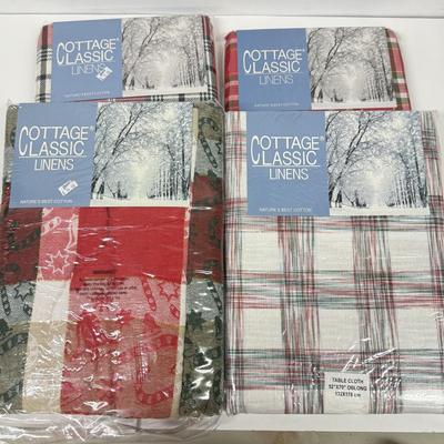 LOT 123: Four Cottage Classic Linens Oblong Tablecloths