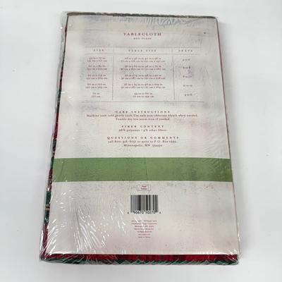 LOT 124: Four NIP Red Plaid Tablecloths