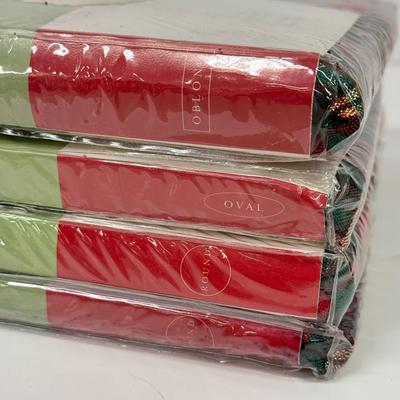 LOT 124: Four NIP Red Plaid Tablecloths