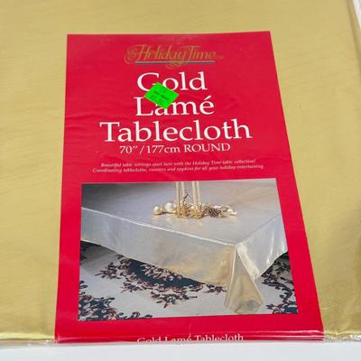 LOT 125: Gold Colored Tablecloths - some NIP