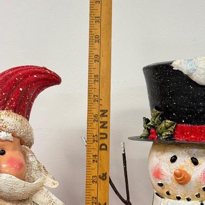 LOT 127: Metal Santa & Snowman Decor