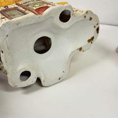 LOT 129: Ceramic Christmas Village Houses w/ Light Cords