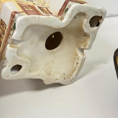 LOT 129: Ceramic Christmas Village Houses w/ Light Cords