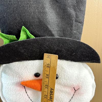 LOT 132: Snowman Christmas Calendar, Santa Tablecloths (NIP) & Hand Made Tree Wall Hanging