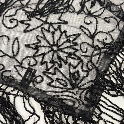 LOT 134: Size 8 Fur Lined Gloves, Leopard Chemise & Beaded Shawl