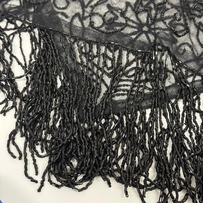 LOT 134: Size 8 Fur Lined Gloves, Leopard Chemise & Beaded Shawl