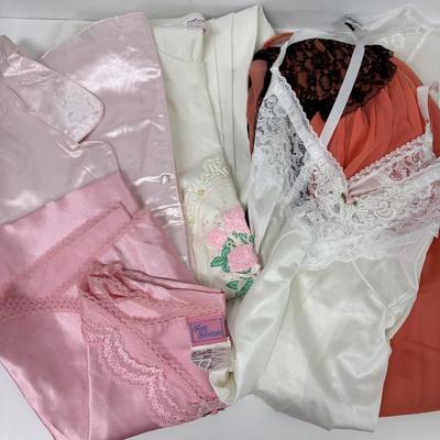 LOT 135: Vintage Lace & Silk Night Gowns & Lingerie- look new