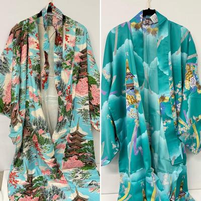 LOT 136: Blue Silk Japanese Kimonos