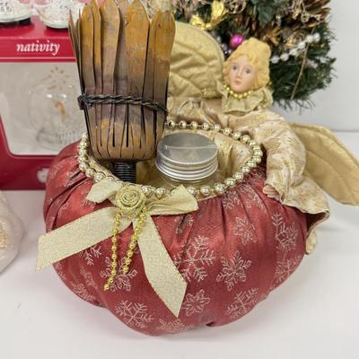 LOT 137: Christmas Decor Collection: Angel, Nativity & More