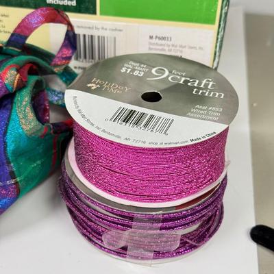 LOT 138: NIB 4ft White Lit Tree & Collection of Christmas Craft Materials