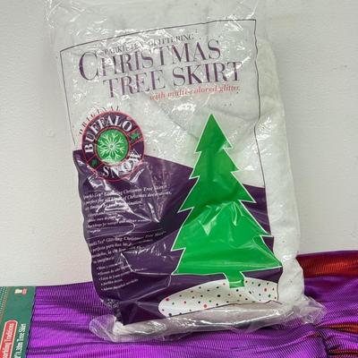 LOT 138: NIB 4ft White Lit Tree & Collection of Christmas Craft Materials