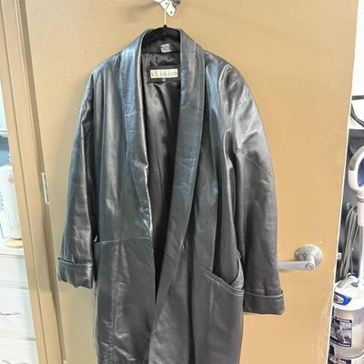 LOT 139: Two Vintage Belted Leather Jackets: Phillip Max & Excelled