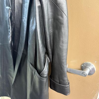 LOT 139: Two Vintage Belted Leather Jackets: Phillip Max & Excelled