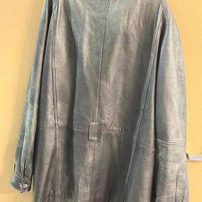 LOT 139: Two Vintage Belted Leather Jackets: Phillip Max & Excelled