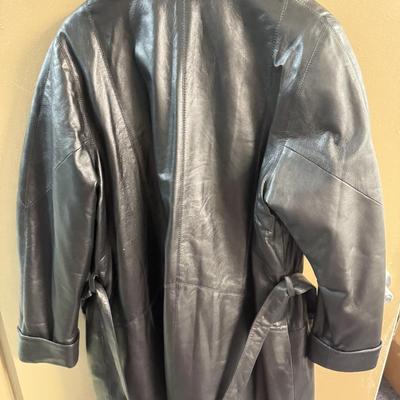LOT 139: Two Vintage Belted Leather Jackets: Phillip Max & Excelled