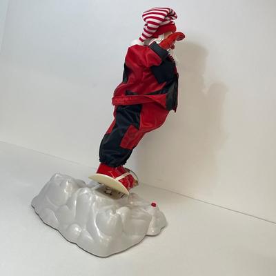 LOT 163: Vintage Gemmy Animated Snowboarding Santa Figure