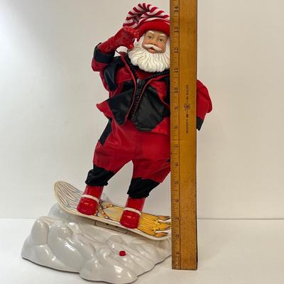 LOT 163: Vintage Gemmy Animated Snowboarding Santa Figure