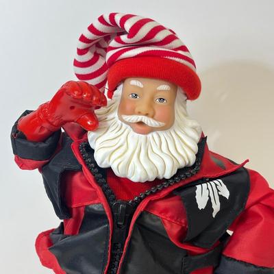 LOT 163: Vintage Gemmy Animated Snowboarding Santa Figure