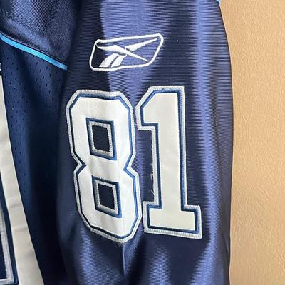 LOT 164: Reebok NFL Equipment Terrell Owens Size 54 Football Jersey - Buffalo Bills 50th Anniversary