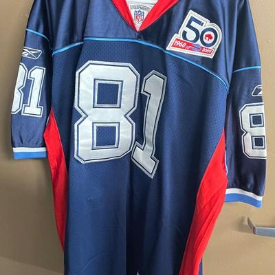 LOT 164: Reebok NFL Equipment Terrell Owens Size 54 Football Jersey - Buffalo Bills 50th Anniversary