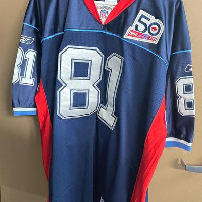 LOT 164: Reebok NFL Equipment Terrell Owens Size 54 Football Jersey - Buffalo Bills 50th Anniversary