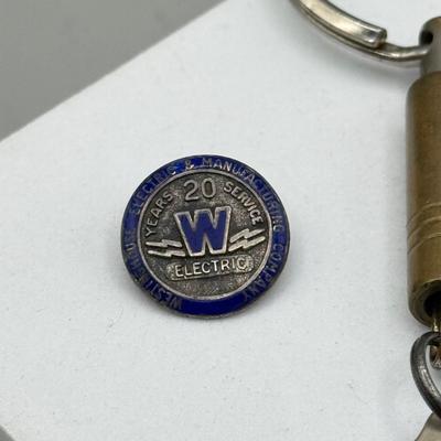 LOT 166: Vintage Westinghouse Keychain & Pins: 1950s Sterling & 1940s Gold Filled