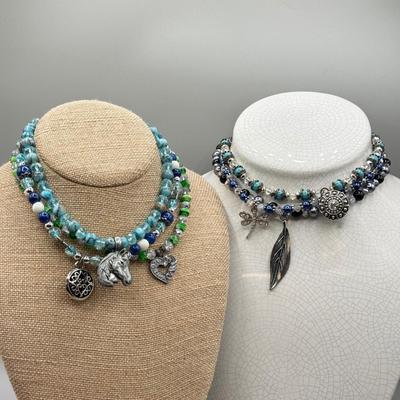 LOT 170: Beaded Necklaces w/ Charm Pendants