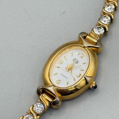 LOT 173: Ladies Goldtone Quartz Watches: Elgin, Milan & More