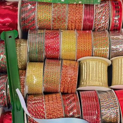 LOT 176: Bin of Holiday Ribbon & Vintage Gift Boxes
