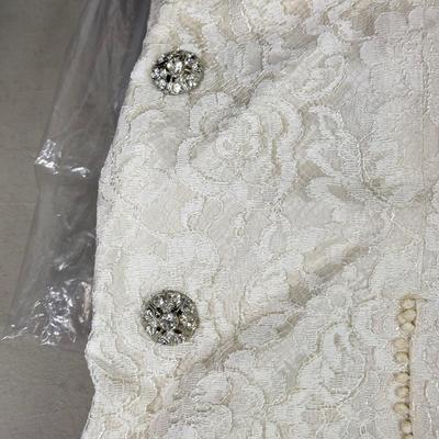 LOT 177: Vintage Lace Wedding Outfit, Crocheted Angels & Santa’s & More